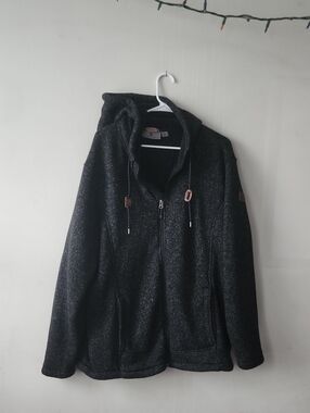 Men's Hooded Zip-Up Lightweight Jacket in Black